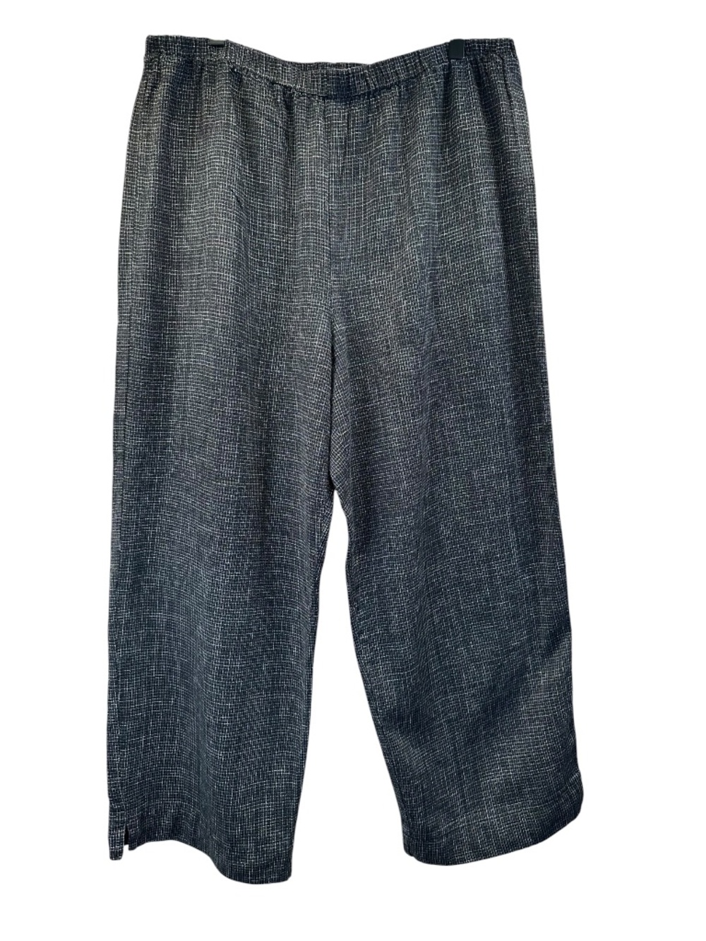 Chicos 3 Design Linen Blend Pants Wide Leg Elastic Waistband US Size XL 16 Boho